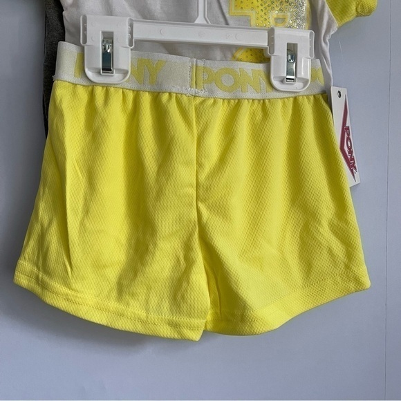 NEW Pony Yellow Gray Active Shirt and Short Set US 3T - Picture 3 of 8
